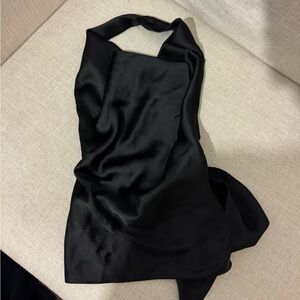 Zara open back satin top